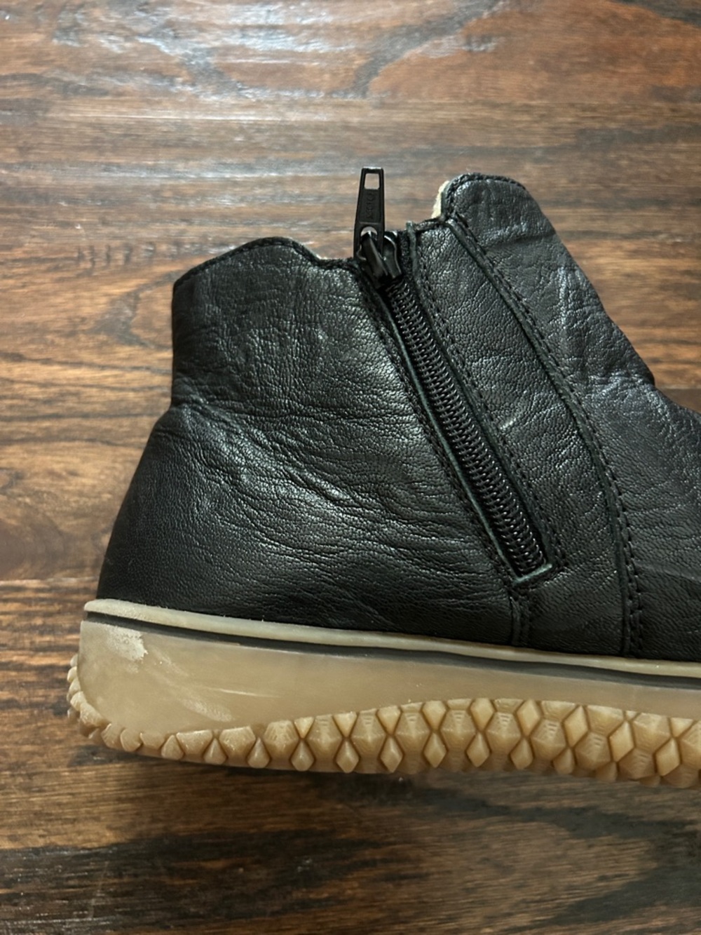 Rieker Waterproof Leather Shearling Lining Black Ankle Boots. Size 42 EU/10 US - Picture 9 of 13